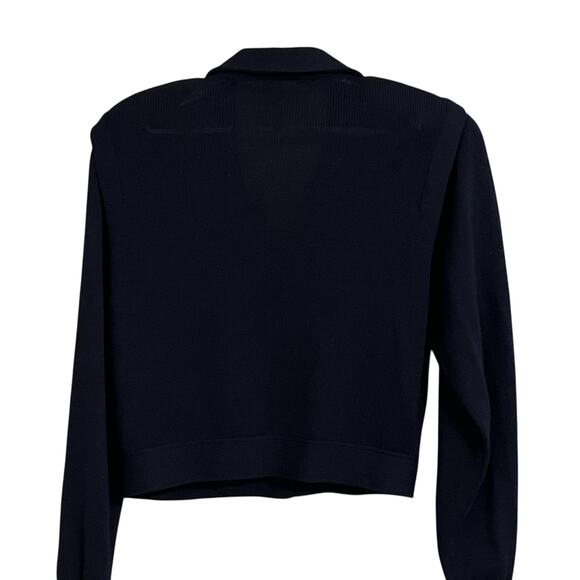 Vintage St. John Wool Navy Blue Cardigan Sweater Jacket - Picture 6 of 9